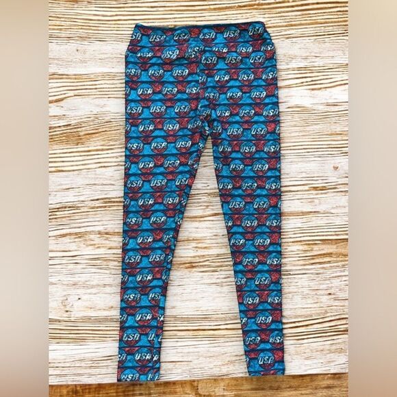 LuLaRoe Adult 12-18 Leggings • Vintage Americana Collection • Red White & Blue - Picture 2 of 16